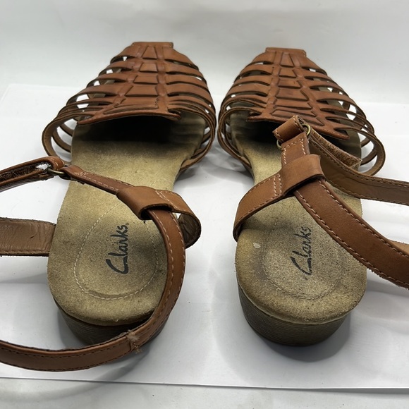 Clarks Jana huaraches brown woven boho sandals summer festival wedge retro - Picture 5 of 10